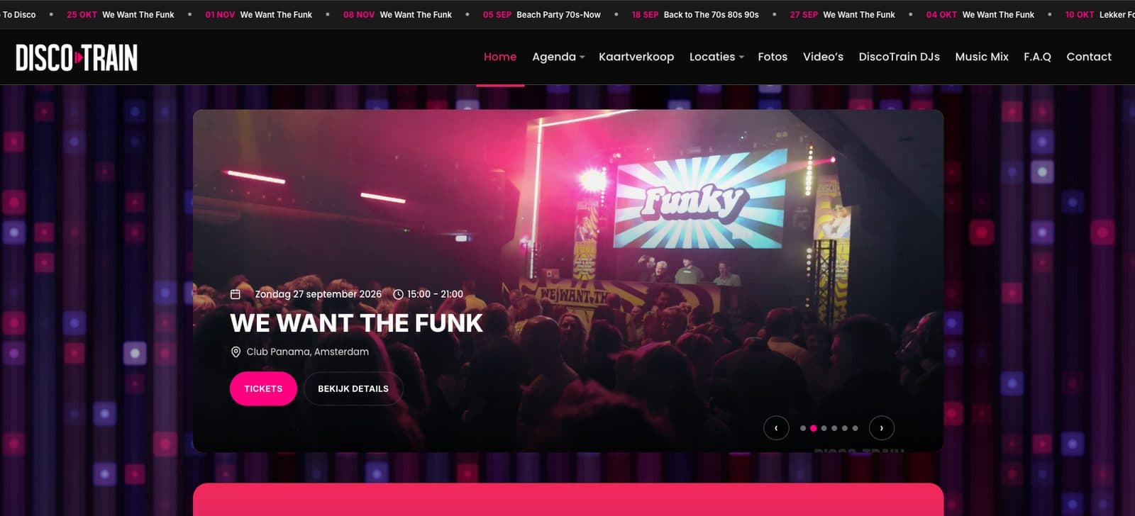 Website van Disco-Train